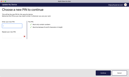 Update My Device screen